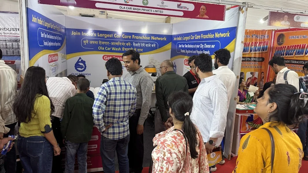Ola Car Wash franchise stall engagement at CM Yuva Conclave Kanpur 2026