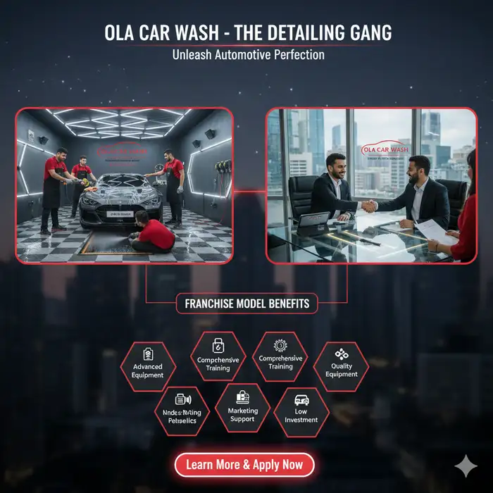 Ola Car Wash Center Franchise - Professional Car Washing Business